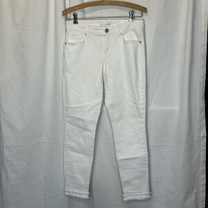 NWT ANN TAYLOR LOFT CURVY SKINNY WHITE JEANS SIZE 26 f17